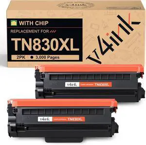 v4ink Compatible TN830XL Toner Cartridge Ink for Brother HL-L2460DW Printer Replacement for TN830XL TN830 TN-830 Toner Set for DCP-L2640DW HL-L2405W HL-L2400D MFC-L2820DW HL-L2480DW Printer (2 Black) v4ink Compatible TN830XL Toner Cartridge Ink for Brother HL-L2460DW Printer Replacement for TN830XL TN830 TN-830 Toner Set for DCP-L2640DW HL-L2405W HL-L2400D MFC-L2820DW HL-L2480DW Printer (2 Black)