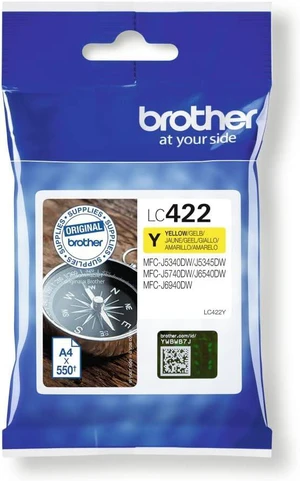 BROTHER LC-422Y Inkjet Cartridge, Yellow, Single Pack, Standard Yield, Includes 1 x Inkjet Cartridge, Genuine Supplies BROTHER LC-422Y Inkjet Cartridge, Yellow, Single Pack, Standard Yield, Includes 1 x Inkjet Cartridge, Genuine Supplies