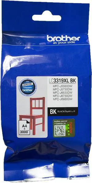 Brother Genuine LC3319XLBK High-Yield Ink Cartridge, Black, Page Yield Up to 3000 Pages, (LC-3319XLBK) for Use with: MFC-J5330DW, MFC-J6530DW, MFC-J6730DW, MFC-J6930DW Brother Genuine LC3319XLBK High-Yield Ink Cartridge, Black, Page Yield Up to 3000 Pages, (LC-3319XLBK) for Use with: MFC-J5330DW, MFC-J6530DW, MFC-J6730DW, MFC-J6930DW