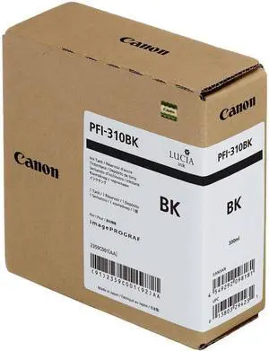 Canon PFI-310 BK - 330 ml - black - original - ink tank - for imagePROGRAF TX-2000, TX-3000, TX-4000 Canon PFI-310 BK - 330 ml - black - original - ink tank - for imagePROGRAF TX-2000, TX-3000, TX-4000