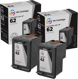 LD Remanufactured Ink Cartridge Replacement for HP 62 C2P04AN (Black, 2-Pack) LD Remanufactured Ink Cartridge Replacement for HP 62 C2P04AN (Black, 2-Pack)