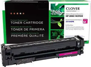Clover Remanufactured High Yield Toner Cartridge (Reused OEM Chip) Replacement for HP 206X (W2113X) | Magenta Clover Remanufactured High Yield Toner Cartridge (Reused OEM Chip) Replacement for HP 206X (W2113X) | Magenta