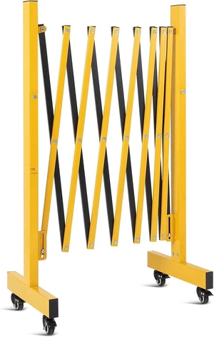 Expandable Metal Safety Barricade Gate 9FT Telescopic Folding Retractable Barrier with 6 Wheels, Portable Security Fence for Driveways, Garages, Industrial & Residential Expandable Metal Safety Barricade Gate 9FT Telescopic Folding Retractable Barrier with 6 Wheels, Portable Security Fence for Driveways, Garages, Industrial & Residential