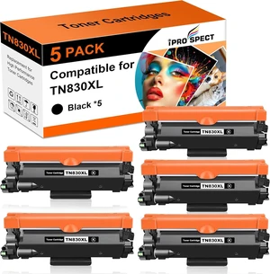 Compatible TN830 Toner Cartridge Replacement for Brother TN830XL TN830 TN 830 Toner Cartridges with Brother DCP-L2640DW HL-L2460DW HL-L2480DW HL-L2400D HL-L2405W MFC-L2820DW Printer (5 Black) Compatible TN830 Toner Cartridge Replacement for Brother TN830XL TN830 TN 830 Toner Cartridges with Brother DCP-L2640DW HL-L2460DW HL-L2480DW HL-L2400D HL-L2405W MFC-L2820DW Printer (5 Black)