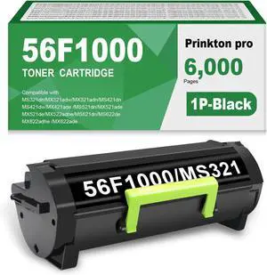 Remanufactured 56F1000 High Yield Black Toner Cartridge Compatible with Lexmark 56F1000 56F1H00 56F1X00 56F1U00 for MS321 MS421 MS521 MS621 MS622 MX321 MX421 MX521 MX522 MX622 Printers ( 6000 Pages ) Remanufactured 56F1000 High Yield Black Toner Cartridge Compatible with Lexmark 56F1000 56F1H00 56F1X00 56F1U00 for MS321 MS421 MS521 MS621 MS622 MX321 MX421 MX521 MX522 MX622 Printers ( 6000 Pages )