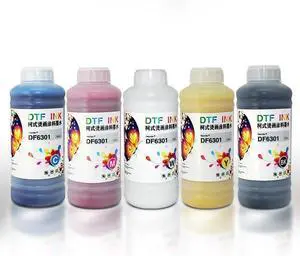 DTF Printer Ink, Perfect for Cotton, Polyester to Leather, Denim, and Athletic mesh CMYK+2W, 500ml*6 DTF Printer Ink, Perfect for Cotton, Polyester to Leather, Denim, and Athletic mesh CMYK+2W, 500ml*6