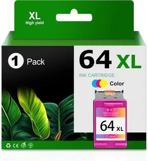 64XL Ink Cartridge Tri-Color High Yield Replacement HP Ink 64 XL Use for Envy Photo 7855 7858 6252 6255 7800 7100 7120 7155 7158 Tango Series Printer (Color, 1 Pack) 64XL Ink Cartridge Tri-Color High Yield Replacement HP Ink 64 XL Use for Envy Photo 7855 7858 6252 6255 7800 7100 7120 7155 7158 Tango Series Printer (Color, 1 Pack)