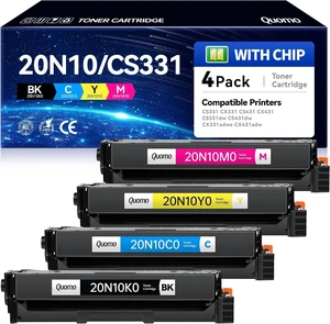 CS331 CX331 Toner Cartridges 4 Pack (with Chip) Replacement for Lexmark 20N10K0 20N10C0 20N10M0 20N10Y0 Toner Compatible with Lexmark CS331dw CS431dw CX331adwe CX431adw CS431 CX431 Series Printer Ink CS331 CX331 Toner Cartridges 4 Pack (with Chip) Replacement for Lexmark 20N10K0 20N10C0 20N10M0 20N10Y0 Toner Compatible with Lexmark CS331dw CS431dw CX331adwe CX431adw CS431 CX431 Series Printer Ink