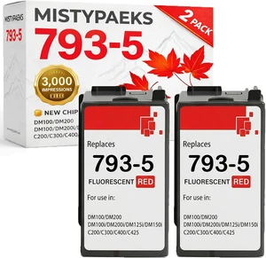 Replacement for Pitney Bowes 793-5 Red Ink Cartridgee SL-793-5 Ink Cartridge Work for DM100, DM200 and SendPro C and SendPro+, Red Ink-2PK Replacement for Pitney Bowes 793-5 Red Ink Cartridgee SL-793-5 Ink Cartridge Work for DM100, DM200 and SendPro C and SendPro+, Red Ink-2PK
