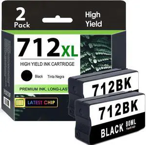 712 712XL Black Ink Cartridge 2-Pack(3ED71A) Replacement for HP DesignJet T650 T630 T230 T210 Studio Plotter Printer 712 712XL Black Ink Cartridge 2-Pack(3ED71A) Replacement for HP DesignJet T650 T630 T230 T210 Studio Plotter Printer