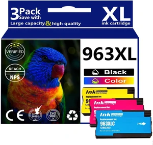 963XL Ink Cartridges Replacement for HP 963 Ink Cartridges Compatible for HP OfficeJet Pro 9010 9012 9013 9014 9015 OfficeJet Pro 9020 9022 9023 9025 9026 All-in-One Printers,963XL Colors×3 963XL Ink Cartridges Replacement for HP 963 Ink Cartridges Compatible for HP OfficeJet Pro 9010 9012 9013 9014 9015 OfficeJet Pro 9020 9022 9023 9025 9026 All-in-One Printers,963XL Colors×3