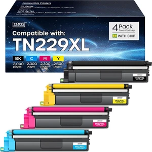 Compatible with TN229XL TN229 Toner Cartridge (with CHIP) Replacement for Brother TN-229XL TN 229 XL Large Capacity to use with MFC-L3720CDW HL-L3220CDW HL-L3280CDW HL-L3300CDW (4 Pack, BK/C/M/Y) Compatible with TN229XL TN229 Toner Cartridge (with CHIP) Replacement for Brother TN-229XL TN 229 XL Large Capacity to use with MFC-L3720CDW HL-L3220CDW HL-L3280CDW HL-L3300CDW (4 Pack, BK/C/M/Y)