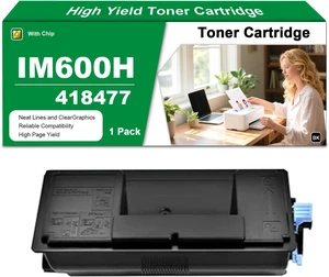 IM600H Black Toner Cartridge Replacement (with Chip) for Ricoh IM 600H 418480 Toner Cartridge Work for Ricoh IM600SRF IM600 IM550F IM550 P800 P801 Printers High Yield 25500 Pages IM600H Black Toner Cartridge Replacement (with Chip) for Ricoh IM 600H 418480 Toner Cartridge Work for Ricoh IM600SRF IM600 IM550F IM550 P800 P801 Printers High Yield 25500 Pages