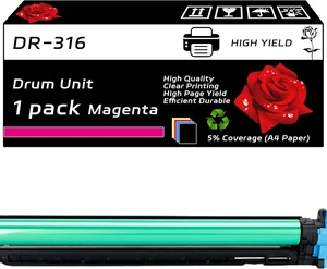 DR-316 DR-316K DR-316C AAV70RD AAV70TD Drum Unit Compatible for Konica Minolta bizhub 300i 360i C250i C300i C360i Printers, with Chip, High Yield 180000 Pages, Clear Printing (1 Pack Magenta) DR-316 DR-316K DR-316C AAV70RD AAV70TD Drum Unit Compatible for Konica Minolta bizhub 300i 360i C250i C300i C360i Printers, with Chip, High Yield 180000 Pages, Clear Printing (1 Pack Magenta)