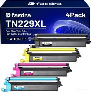 (with Chip) TN229XL Toner Cartridge Replacement for Toner Cartridges for Brother TN229XL TN-229XL Work with MFC-L3720CDW MFC-L3765CDW MFC-L3780CDW MFC-L8395CDW Toner (4Pack, B/C/M/Y) (with Chip) TN229XL Toner Cartridge Replacement for Toner Cartridges for Brother TN229XL TN-229XL Work with MFC-L3720CDW MFC-L3765CDW MFC-L3780CDW MFC-L8395CDW Toner (4Pack, B/C/M/Y)