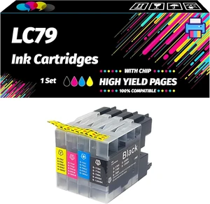 Compatible with Brother LC79 Ink Cartridges Work for Brother MFC-J6510DW MFC-J6710DW MFC-J6910DW Printers, High Yield 3400 Pages, Professional Printing with Chip (1 Set) Compatible with Brother LC79 Ink Cartridges Work for Brother MFC-J6510DW MFC-J6710DW MFC-J6910DW Printers, High Yield 3400 Pages, Professional Printing with Chip (1 Set)