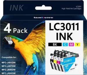 LC3011 Ink Cartridges Replacement for Brother LC3011 LC3011BK LC3011C LC3011M LC3011Y Work for MFC-J491DW MFC-J497DW MFC-J690DW MFC-J895DW Printers (4 Pack) LC3011 Ink Cartridges Replacement for Brother LC3011 LC3011BK LC3011C LC3011M LC3011Y Work for MFC-J491DW MFC-J497DW MFC-J690DW MFC-J895DW Printers (4 Pack)