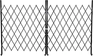 Folding Security Door 61" H x 122" W, Single Portable Expandable Fence Gate with 360° Rolling Wheel, Flexible Steel Accordion Security Security Gate,Barricade Gate for Backyard Garden Folding Security Door 61" H x 122" W, Single Portable Expandable Fence Gate with 360° Rolling Wheel, Flexible Steel Accordion Security Security Gate,Barricade Gate for Backyard Garden