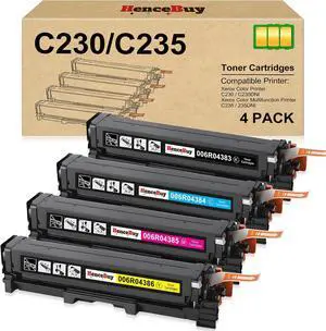 C230 C235 Toner Cartridge (with Chip) Replacement for Xerox 006R04391 006R04392 006R04393 006R04394 High Yield Toner Compatible with Xerox C235 C230 C235DNI C230DNI Color Printer (4Pack) C230 C235 Toner Cartridge (with Chip) Replacement for Xerox 006R04391 006R04392 006R04393 006R04394 High Yield Toner Compatible with Xerox C235 C230 C235DNI C230DNI Color Printer (4Pack)