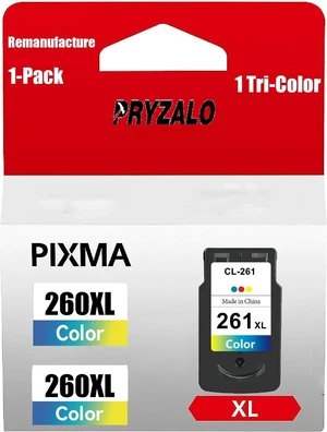 260XL 261XL Ink Cartridges Replacement for Canon 260 and 261 Ink Cartridges PG-260 XL CL-261 XL for Canon Pixma TS6420a TS6420 TS6400 TR7020a TR7020 TR7000 TS5300 TS5320 (1 Color) 260XL 261XL Ink Cartridges Replacement for Canon 260 and 261 Ink Cartridges PG-260 XL CL-261 XL for Canon Pixma TS6420a TS6420 TS6400 TR7020a TR7020 TR7000 TS5300 TS5320 (1 Color)