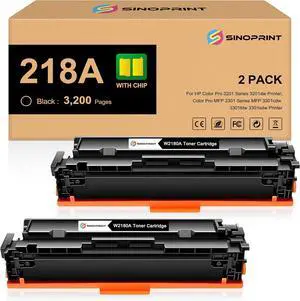 218A Black Toner Cartridge with CHIP Compatible Replacement for HP W2180A 218X W2180X Works with HP Color Pro 3201 Series 3201dw MFP 3301 Series MFP 3301cdw 3301fdw 3301sdw (2-Pack Black) 218A Black Toner Cartridge with CHIP Compatible Replacement for HP W2180A 218X W2180X Works with HP Color Pro 3201 Series 3201dw MFP 3301 Series MFP 3301cdw 3301fdw 3301sdw (2-Pack Black)