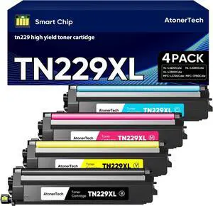 TN229/TN229XL Toner Cartridge Replacement for Brother TN229 with Brother HL-L3220CDW MFC-L3780cdw HL-L3280CDW MFC-L3720CDW HL-L3295CDW Printers |High Yield 4 Pack TN229/TN229XL Toner Cartridge Replacement for Brother TN229 with Brother HL-L3220CDW MFC-L3780cdw HL-L3280CDW MFC-L3720CDW HL-L3295CDW Printers |High Yield 4 Pack