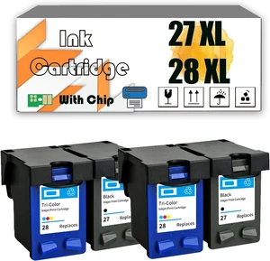 27 XL 28 XL 27XL 28XL Ink Cartridges Compatible for HP DeskJet 3320 3325 3420 3425 3520 3535 3520V 3550 3620V 3645 3650 3650V OfficeJet 4211 4212 4215 4219 4251 4255 5608 Printers 2 Black 2 Color 27 XL 28 XL 27XL 28XL Ink Cartridges Compatible for HP DeskJet 3320 3325 3420 3425 3520 3535 3520V 3550 3620V 3645 3650 3650V OfficeJet 4211 4212 4215 4219 4251 4255 5608 Printers 2 Black 2 Color