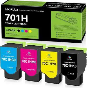 LeciRoba CS310 CS410 CS510 701H Toner Cartridge Replacement for Lexmark 70C1HK0 70C1HC0 70C1HM0 70C1HY0 for CS310 CS310dn CS310n CS410 CS410dn CS410dtn CS410n CS510 CS510de CS510dte Printer (4-Pack) LeciRoba CS310 CS410 CS510 701H Toner Cartridge Replacement for Lexmark 70C1HK0 70C1HC0 70C1HM0 70C1HY0 for CS310 CS310dn CS310n CS410 CS410dn CS410dtn CS410n CS510 CS510de CS510dte Printer (4-Pack)