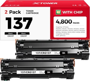 137 Black Toner Cartridge 2-Pack Replacement for Canon 137 CRG-137 for ImageCLASS LBP151dw D570 MF236n MF247dw MF249dw MF232w MF242dw MF244dw MF216n MF227dw MF212w MF210 MF220 MF230 MF240 Printer Ink 137 Black Toner Cartridge 2-Pack Replacement for Canon 137 CRG-137 for ImageCLASS LBP151dw D570 MF236n MF247dw MF249dw MF232w MF242dw MF244dw MF216n MF227dw MF212w MF210 MF220 MF230 MF240 Printer Ink