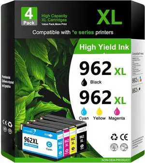 962XL Ink Cartridges Combo Pack for 962 XL Ink Cartridges 962XL Ink Cartridges Work for Officejet Pro 9015 9025 9015e 9010 9025e 9018e 9025e 9020 Printer (4 Pack) 962XL Ink Cartridges Combo Pack for 962 XL Ink Cartridges 962XL Ink Cartridges Work for Officejet Pro 9015 9025 9015e 9010 9025e 9018e 9025e 9020 Printer (4 Pack)