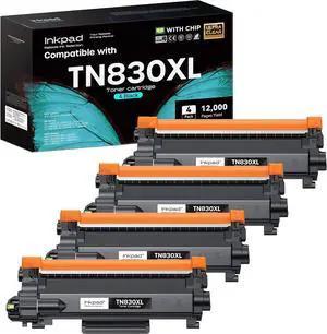 iNKPAD TN830XL TN830 Toner Cartridge for HL-L2460DW, 4 Pack Black iNKPAD TN830XL TN830 Toner Cartridge for HL-L2460DW, 4 Pack Black