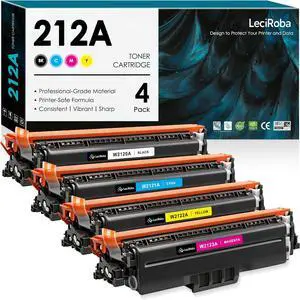 LeciRoba 212A Toner Cartridges Compatible for HP 212A W2120A W2121A W2122A W2123A Toner for HP M554 M555 M578 Series M554dn M555dn M555x M578dn M578f M578c M578z Printer Ink (with Chip, BK/C/Y/M) LeciRoba 212A Toner Cartridges Compatible for HP 212A W2120A W2121A W2122A W2123A Toner for HP M554 M555 M578 Series M554dn M555dn M555x M578dn M578f M578c M578z Printer Ink (with Chip, BK/C/Y/M)