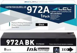 LCL 972A Ink Cartridge Replacement for HP 972A 972 F6T80AN 972X 3.5K for HP PageWide 352dw 377d,PageWide Pro 452dw 452dn 477dw 477dn 552dw 577dw/z,PageWide Managed P55250dw (1-Pack,Black) LCL 972A Ink Cartridge Replacement for HP 972A 972 F6T80AN 972X 3.5K for HP PageWide 352dw 377d,PageWide Pro 452dw 452dn 477dw 477dn 552dw 577dw/z,PageWide Managed P55250dw (1-Pack,Black)