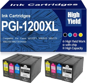 PGI-1200XL (BK C M Y) Ink Cartridges C-PGI1200XL Black Cyan Yellow Magenta Ink Cartridges High Yield Compatible for Canon MAXIFY MB2020 MB2120 MB2320 MB2720 Printer,PGI1200XL-2SET PGI-1200XL (BK C M Y) Ink Cartridges C-PGI1200XL Black Cyan Yellow Magenta Ink Cartridges High Yield Compatible for Canon MAXIFY MB2020 MB2120 MB2320 MB2720 Printer,PGI1200XL-2SET