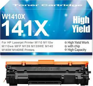 141A W1410A 141X W1410X Toner Cartridge High Yield Black Toner High Capacity Compatible for HP M110 M110w M110we MFP M139 M139WE M140 M140W M140WE Printers with Chip,141X Black-1PC 141A W1410A 141X W1410X Toner Cartridge High Yield Black Toner High Capacity Compatible for HP M110 M110w M110we MFP M139 M139WE M140 M140W M140WE Printers with Chip,141X Black-1PC