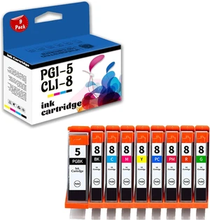 Replacement Compatible for Canon PGI-5 CLI-8 Ink Cartridges Work for MP800 MP800R MP810 MP830 MP950 MP960 IP3300 IP4200 IP4300 IP4500 IP5200 IP5200R Printer Replacement Compatible for Canon PGI-5 CLI-8 Ink Cartridges Work for MP800 MP800R MP810 MP830 MP950 MP960 IP3300 IP4200 IP4300 IP4500 IP5200 IP5200R Printer