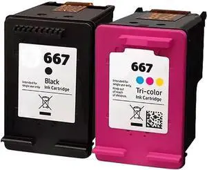 LEBOK for HP 667 Black | 667XL Tri-Color | 2 Ink Cartridges | 3YM79AL and 3YM78AL LEBOK for HP 667 Black | 667XL Tri-Color | 2 Ink Cartridges | 3YM79AL and 3YM78AL