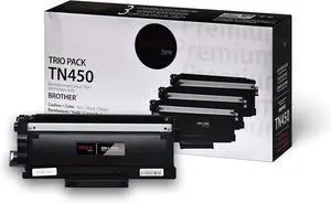Premium Tone 3-Pack Replacement for Brother TN450 TN-450 - Black Toner Premium Tone 3-Pack Replacement for Brother TN450 TN-450 - Black Toner