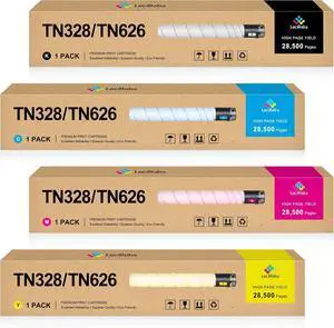 LeciRoba TN626 TN628 TN328 TN330 TN 626 28500-High-Pages-Yield Toner Cartridge Replacement for Konica Minolta Bizhub C300i C360i C250i C7130i C450i C550i C650i Printer (4-Pack, K/C/M/Y) LeciRoba TN626 TN628 TN328 TN330 TN 626 28500-High-Pages-Yield Toner Cartridge Replacement for Konica Minolta Bizhub C300i C360i C250i C7130i C450i C550i C650i Printer (4-Pack, K/C/M/Y)