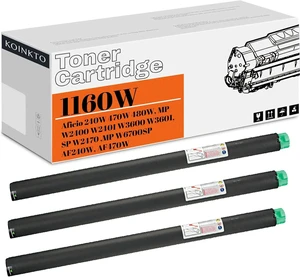 Type 1160W Black Toner Cartridge Compatible Replacement for Ricoh 888029 ,Fit for Aficio 240W 470W 480W, MP W2400 W2401 W3600 W3601, SP W2470 Printer (3-Pack Black) Type 1160W Black Toner Cartridge Compatible Replacement for Ricoh 888029 ,Fit for Aficio 240W 470W 480W, MP W2400 W2401 W3600 W3601, SP W2470 Printer (3-Pack Black)