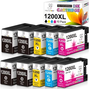 Miss Deer Maxify 1200 Ink Cartridges, Compatible for Canon 1200XL PGI 1200 XL, High Yield Work with Maxify MB2720 MB2120 MB2020 MB2050 MB2320 MB2350 MB 2720 2120 Printer 10 Pack (4BK, 2C, 2M, 2Y) Miss Deer Maxify 1200 Ink Cartridges, Compatible for Canon 1200XL PGI 1200 XL, High Yield Work with Maxify MB2720 MB2120 MB2020 MB2050 MB2320 MB2350 MB 2720 2120 Printer 10 Pack (4BK, 2C, 2M, 2Y)