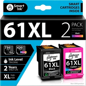 Smart Ink Remanufactured Ink Cartridge Replacement for HP 61XL 61 XL 2 Combo Pack to use with HP Envy 4500 5530 Deskjet 1000 1050 1512 1513 2540 2542 2549 3510 3050 3050A 4630 5530 (Black & Color) Smart Ink Remanufactured Ink Cartridge Replacement for HP 61XL 61 XL 2 Combo Pack to use with HP Envy 4500 5530 Deskjet 1000 1050 1512 1513 2540 2542 2549 3510 3050 3050A 4630 5530 (Black & Color)