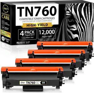 Smart Ink Compatible TN 760 Toner Cartridge Replacement 4 Pack for Brother TN760 TN730 (CHIP) to use with HL-L2390DW DCP-L2550DW HL-L2350DW HL-L2370DW MFC-L2710DW HL-L2370DWXL MFC-L2730DW MFC-L2750DW Smart Ink Compatible TN 760 Toner Cartridge Replacement 4 Pack for Brother TN760 TN730 (CHIP) to use with HL-L2390DW DCP-L2550DW HL-L2350DW HL-L2370DW MFC-L2710DW HL-L2370DWXL MFC-L2730DW MFC-L2750DW