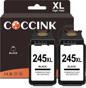 COCCINK 245XL Black Ink Cartridges for Canon Pixma MG2520 MG2522 TS202 TS302 TS3322 TS3120 TS3122 TR4500 TR4520 TR4522 TR4550 MX490 MX492 IP2820 Printer for Canon Printer Ink PG 245 XL PG 243(2 Black) COCCINK 245XL Black Ink Cartridges for Canon Pixma MG2520 MG2522 TS202 TS302 TS3322 TS3120 TS3122 TR4500 TR4520 TR4522 TR4550 MX490 MX492 IP2820 Printer for Canon Printer Ink PG 245 XL PG 243(2 Black)