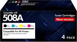 M553 508A Toner Cartridges 508X High Yield CF360A CF360X New Version 4 Pack M553 508A Toner Cartridges 508X High Yield CF360A CF360X New Version 4 Pack
