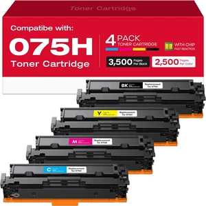 iNKPAD 075H 075 Toner Cartridge High Yield Compatible with Canon 075H Toner Cartridge Work with Color ImageCLASS MF665CDW MF663CDW MF662CDW LBP646CDW LBP647CDW MF660 LBP640 Series(4 Pack,BK/C/Y/M) iNKPAD 075H 075 Toner Cartridge High Yield Compatible with Canon 075H Toner Cartridge Work with Color ImageCLASS MF665CDW MF663CDW MF662CDW LBP646CDW LBP647CDW MF660 LBP640 Series(4 Pack,BK/C/Y/M)