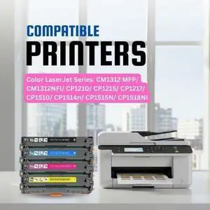 Ink House Compatible Toner Cartridge for Use in HP CB540/CB541/CB542/CB543 (HP 125A) Combo Pack 4 Colors Black/Cyan/Magenta/Yellow for HP Color Laserjet CM1312, CP1210, CP1510 & More Ink House Compatible Toner Cartridge for Use in HP CB540/CB541/CB542/CB543 (HP 125A) Combo Pack 4 Colors Black/Cyan/Magenta/Yellow for HP Color Laserjet CM1312, CP1210, CP1510 & More