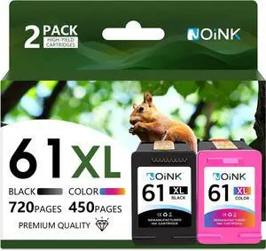 NOINK 61XL Ink Cartridges Black and Color Combo Pack High Yield Replacement for HP 61XL, Compatible with HP DeskJet, Envy & OfficeJet Printers, DeskJet 2540 Envy 5530 OfficeJet 4630, 1Black 1Tri-Color NOINK 61XL Ink Cartridges Black and Color Combo Pack High Yield Replacement for HP 61XL, Compatible with HP DeskJet, Envy & OfficeJet Printers, DeskJet 2540 Envy 5530 OfficeJet 4630, 1Black 1Tri-Color