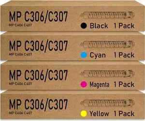 Remanufactured MP C306 C307 C406 C407 Toner Cartridge Replacement for Ricoh 842091 842092 842093 842094 for MP C306 MP C307 MP C406 MP C407 Printer (4 Pack, BK/C/Y/M) Remanufactured MP C306 C307 C406 C407 Toner Cartridge Replacement for Ricoh 842091 842092 842093 842094 for MP C306 MP C307 MP C406 MP C407 Printer (4 Pack, BK/C/Y/M)