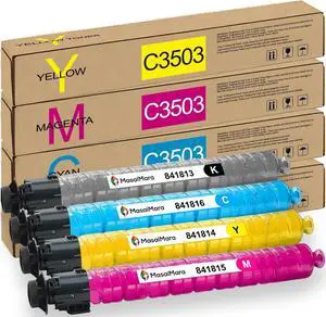 MasaiMara MP C3503 Compatible Toner Cartridges for Ricoh Aficio Lanier Savin MP C3003, MP C3004, MP C3004ex, MP C3004SP, MP C3503, MP C3503SP, MP C3504, MP C3504ex Printers (Black Cyan Magenta Yellow) MasaiMara MP C3503 Compatible Toner Cartridges for Ricoh Aficio Lanier Savin MP C3003, MP C3004, MP C3004ex, MP C3004SP, MP C3503, MP C3503SP, MP C3504, MP C3504ex Printers (Black Cyan Magenta Yellow)